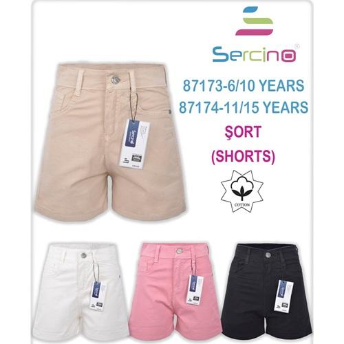 Sercino 87174 Kız Çocuk Samantha Kot Cepli Pamuklu Kot Şort 11-15 Yaş