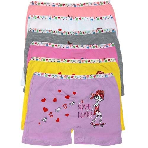 Tutku 0181 Kız Çocuk Elastan Baskılı Şort