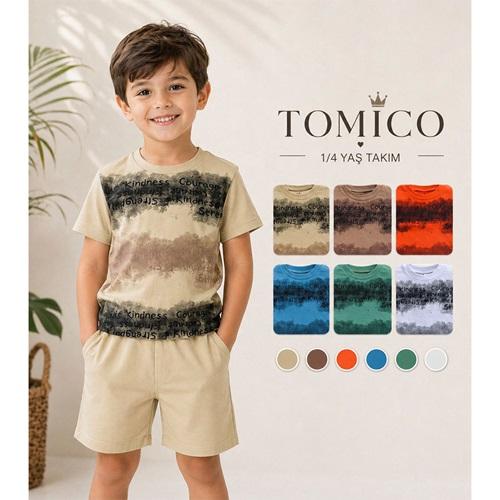 Tomıca 6015 Erkek Çocuk Penye Ekidness Baskılı Şortlu Takım 1-4 Yaş