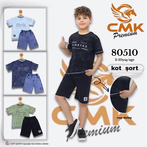 CMK KIDS 80510 Erkek Çocuk Started Baskılı Şortlu Takım 3-10 Yaş