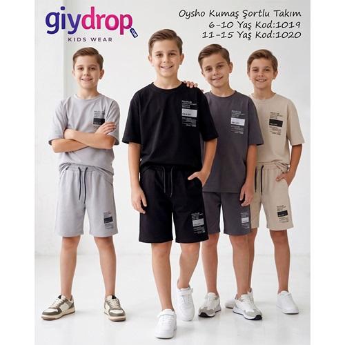 Giydrop 1019 Erkek Çocuk Oysho Polo Club Baskılı Şortlu Takım 6-10 Yaş