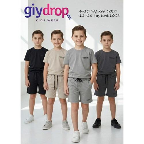 Giydrop 1008 Erkek Çocuk Oysho Essentıals Baskılı Şortlu Takım 11-15 Yaş