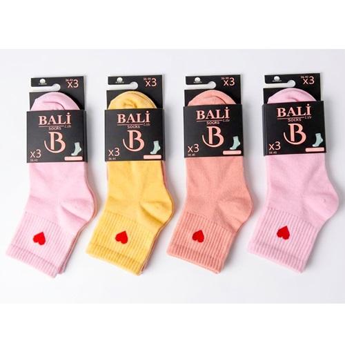 Bali 403 Bayan Cotton Likralı 3 Lü Dikişsiz Yarım Konç Patik Çorap