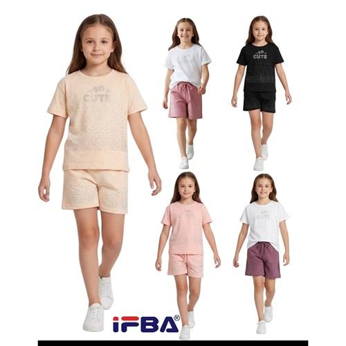 İfba Kids 26115 Kız Çocuk Penye So Cute Taş Baskılı Şortlu Takım 8-12 Yaş