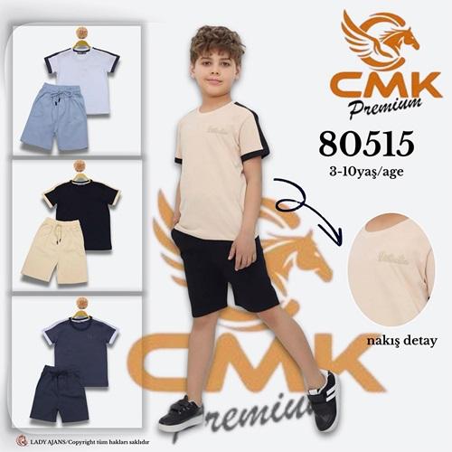 CMK KIDS 80515 Erkek Çocuk Disthotie Nakışlı Şortlu Takım 3-10 Yaş