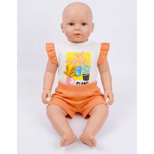 Betüş Bebe 07239 Kız Bebe Waffle Flowers Baskılı Şortlu Takım 6-24 Ay