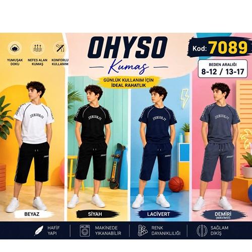 Junıorjoy 7089 Erkek Çocuk Oysho Kumaş Junıorjoy Baskılı Şortlu 2 Li Takım 13-17 Yaş