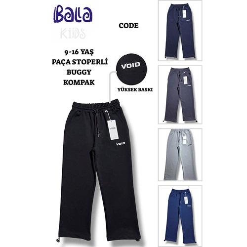 Bala 0841 Erkek Çocuk Kompak Penye Voıd Baskılı Stoperli Paça Eşofman Alt 3-16 Yaş