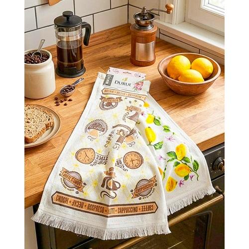 Durul 860 2 Li Baskılı Saçaklı Mutfak Havlusu 40X60 Cm