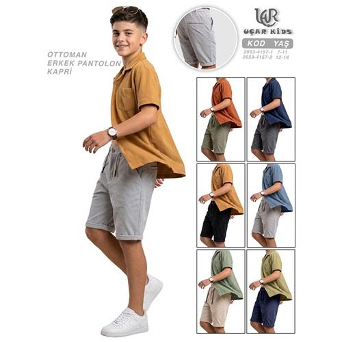 Uçar 2053-1 Erkek Çocuk Ottoman Duble Paça Pantolon Kapri 7-11 Yaş