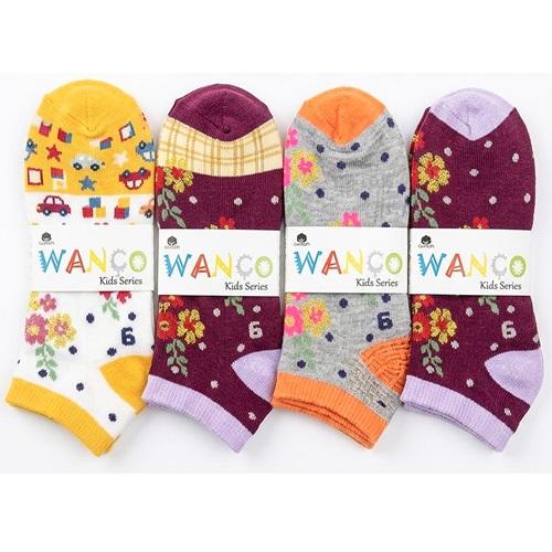 Wanço 3078 Çocuk Cotton Desenli 3 Lü Likralı Patik Çorap