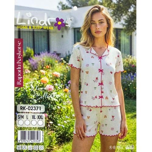 Lindros RK-02371 Bayan Raporlu Kaşkorse Desenli Şortlu Takımı S-2XL