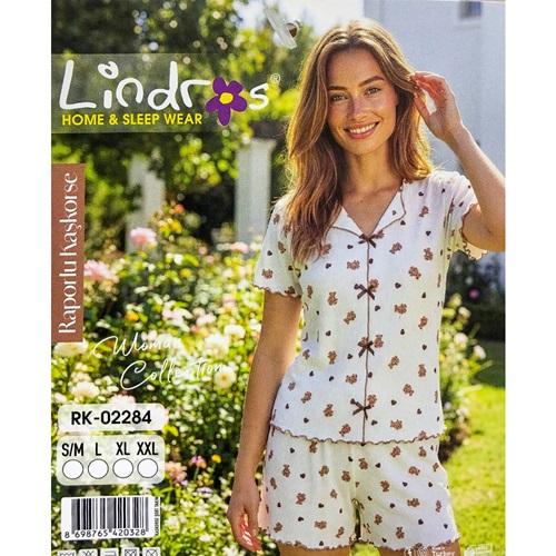 Lindros RK-02284 Bayan Raporlu Kaşkorse Desenli Şortlu Takımı S-2XL