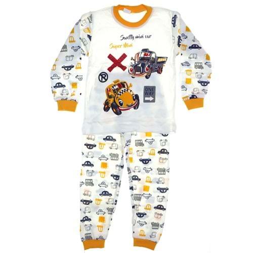 3000 Gül Desenli Penye Kız Çocuk Pijama Takım 4-6 Yaş