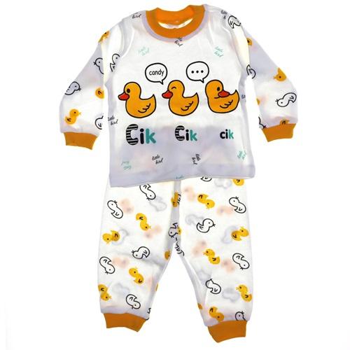 5360 Ördek Baskılı Penye Erkek Çocuk Pijama Takım 6-9-12 Aylık
