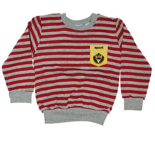 Damlanur Şardonlu Çizgili Nakışlı Erkek Sweat 3-4-5-6 Yaş