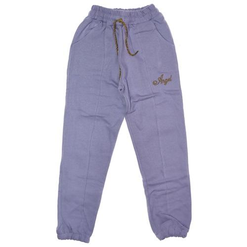 079 Kız Çocuk Paça Lastikli Angel Nakışlı Jogger İki İplik Kız Alt 9-12 Yaş