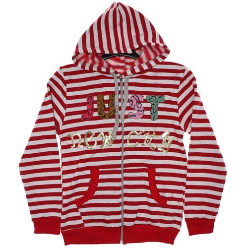 Kız Çocuk Fermuarlı Sweatshirt Palet Nakışlı 13-16 Yaş