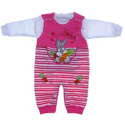 Nafitto 849 Bebe Tavşan Nakışlı Penye Tulum 0-3 Ay