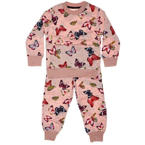 Kız Çocuk Kelebek Baskılı Sweatli Takım 7-8-9-10 Yaş