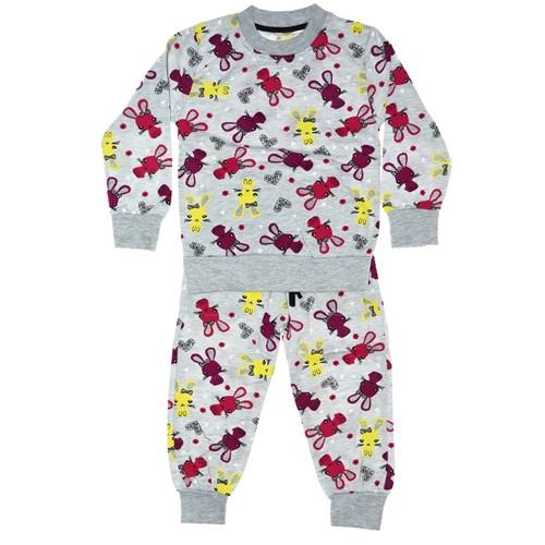 Kız Çocuk Tavşan Baskılı Sweatli Takım 7-8-9-10 Yaş