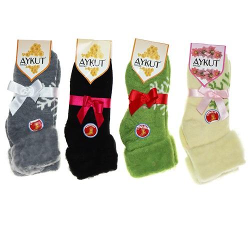 Desimo Bayan Desenli Şardonlu Kıvrık Termal Çorap