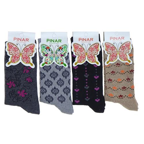 Pınar 0029 Bayan Desenli Likralı Soket Çorap