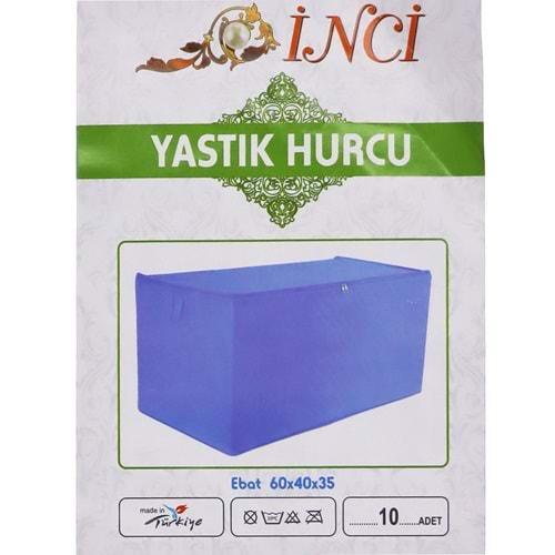 İnci Düz Fermuarlu Yastık Hurcu Ebatı 60 x 40 x 35 Cm