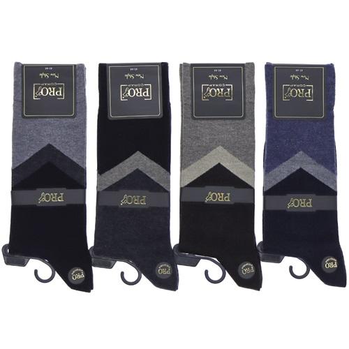 Pro 15601-15648 Erkek Penye Dikişsiz Likralı Desenli Soket Çorap