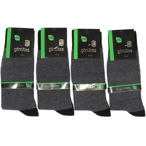 Gönültaş 602 Erkek Kutulu Jakarlı Dikişsiz Bambu Soket Çorap