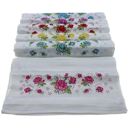 Goncagül Nakışlı Taşlı El Yüz Havlusu 50 x 90 cm