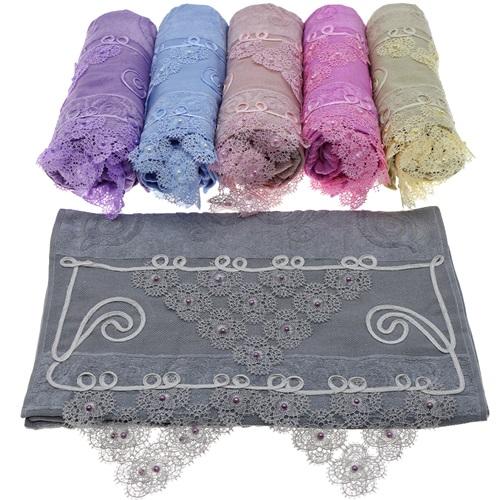 Goncagül 50x90 cm Laseli Boncuklu El Yüz Havlusu