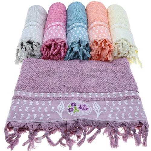 Eyüpoğlu 100x150 cm Saçaklı İşlemeli Banyo Havlusu