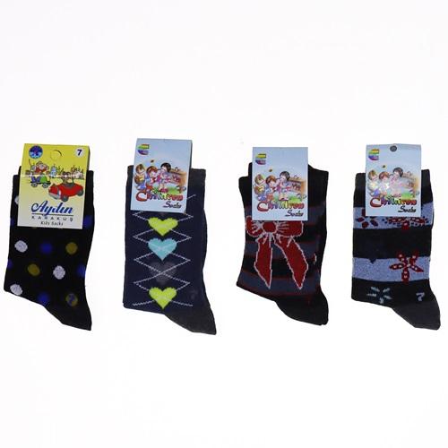 Ecem Kız Çocuk Desenli Likralı Soket Çorap