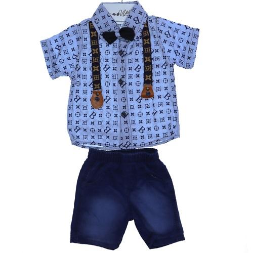461 Askılı Gömlekli Erkek Çocuk 2li Takım 1-3 Yaş
