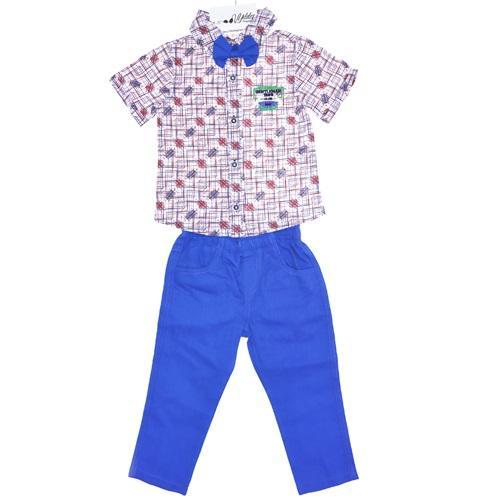 9054 Erkek Gömlek Papyonlu 2li Takım 2-5 Yaş