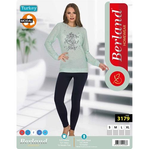 Berland 3179 Bayan Modal U.Kol Pijama Takımı