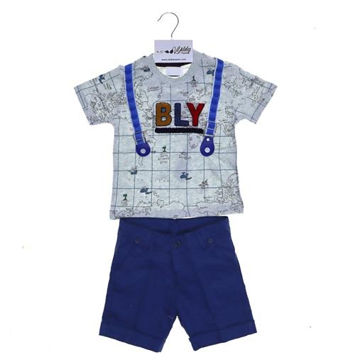 1201 Salopet Askılı Tişörtlü İkili Takım 1-4 Yaş