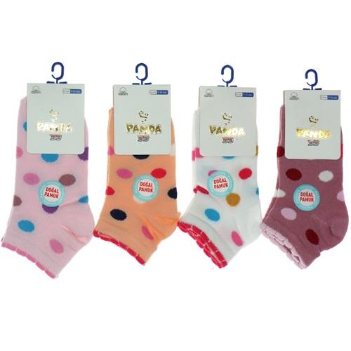 Panda P03 Kız Çocuk Yıkamalı Parfümlü Patik Çorap