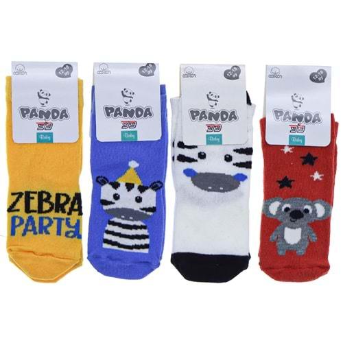Panda P04 Erkek Bebek Desenli Yıkamalı Soket Çorap