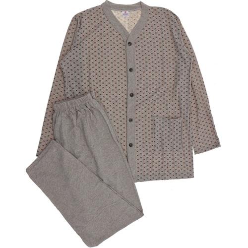 Yen Teks 206 Erkek Mevsimlik Boydan Düğmeli Pijama Takımı