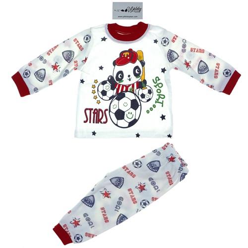 5320 Panda Baskılı Penye Erkek 2 li Takım 6-9-12 Aylık