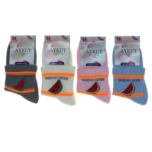 Aykut Bayan Desenli Likralı Tenis Patik Çorap