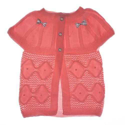 372 Robalı Fiyonklu Triko Yelek 0-5 Yaş