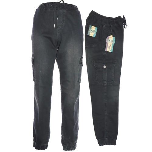 4325 Kargo Cep Bel Paça Lastikli Likralı Gez Erkek Kot Pantolon 12-16 Yaş