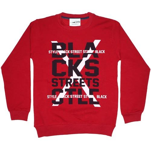 Blacks Streets Baskı Likralı Ges Erkek Sweatshirt 13-16 Yaş