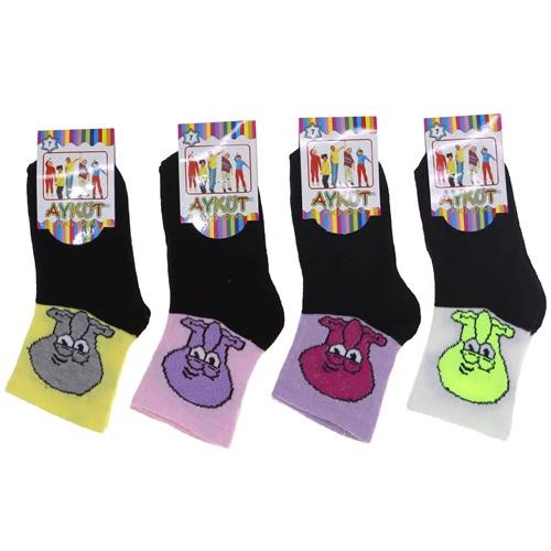 Aykut Kız Çocuk Emoji Desenli Patik Çorap