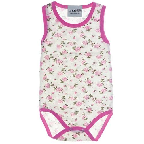 Çiçek Desenli Askılı Çocuk Çıtçıtlı Badi 3-3,5-4 Yaş