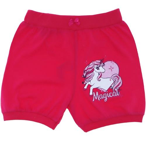 1180 Magical Unicorn Baskılı Kız Çocuk Şort 1-4 Yaş