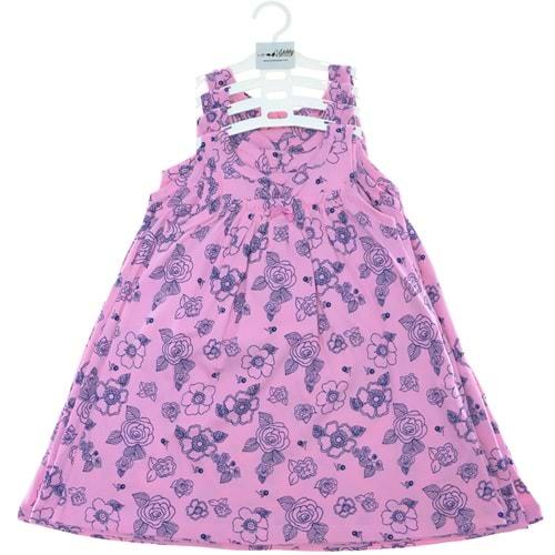 2508 Empirme Çiçek Desenli Kız Çocuk Fistan 2-5 Yaş